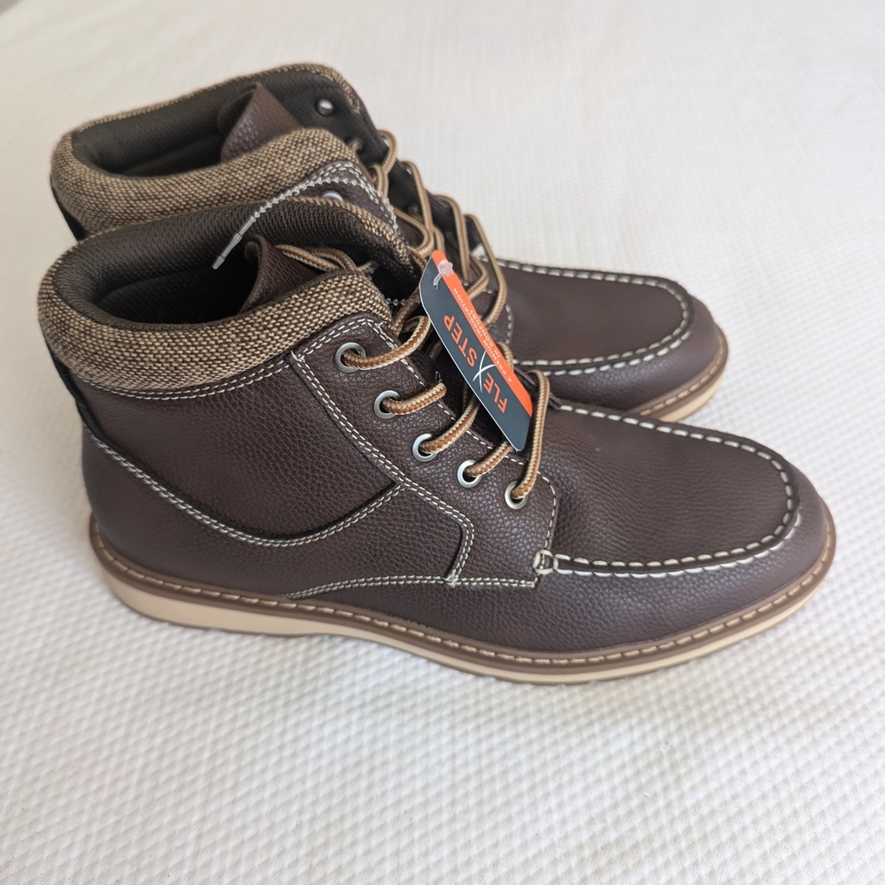 FLEX STEP Larry Mens Size 9M Brown Larry Boots Shoes